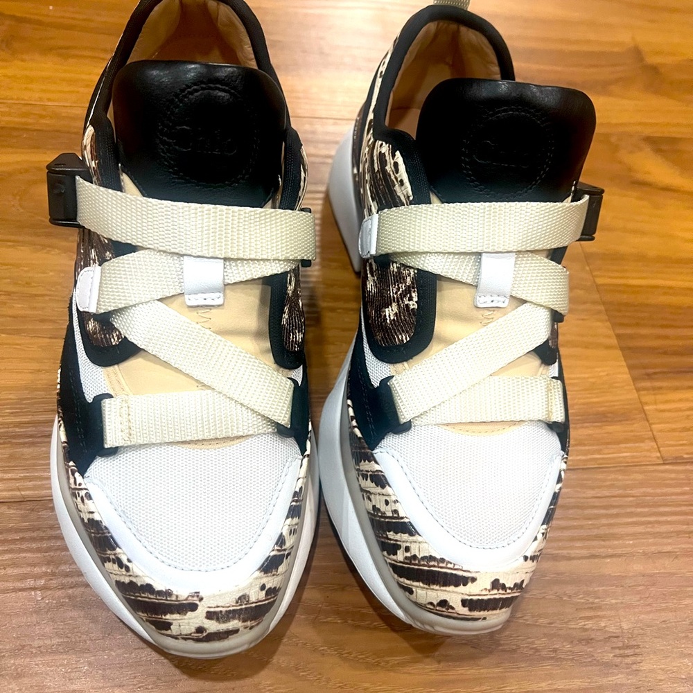Chloe Women's Sneakers - Black, White, Cream